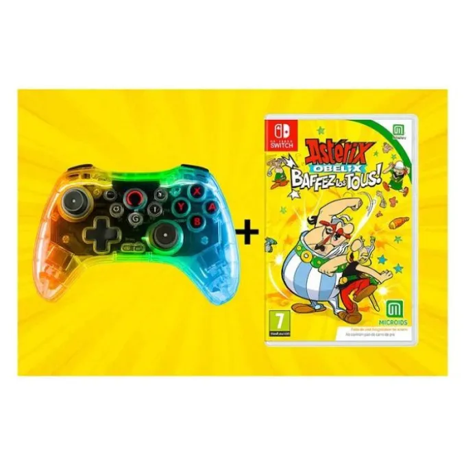 Pack Manette KONIX Crystal + Jeu Astérix