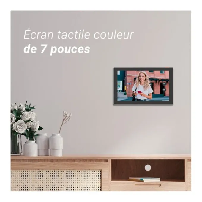 Pack Visiophone connecté EZVIZ FHD HP5 avec écran tactile + 4 badges