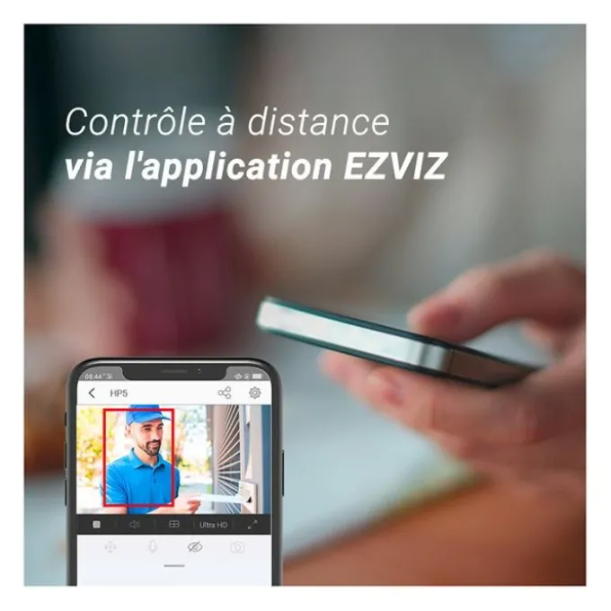 Pack Visiophone connecté EZVIZ FHD HP5 avec écran tactile + 4 badges