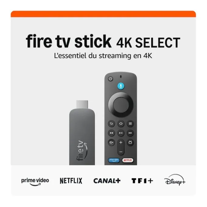 Passerelle Multimédia FIRE STICK TV AMAZON 4K SELECT 2025 avec télécommande