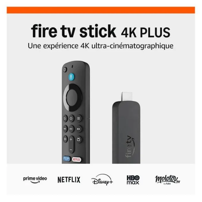 Passerelle Multimédia FIRE STICK TV AMAZON 4K PLUS 2ème génération avec télécommande