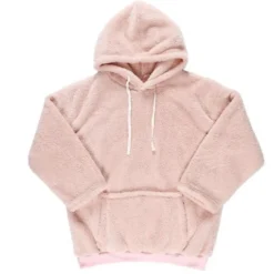 Plaid sweat capuche rose "flemme"
