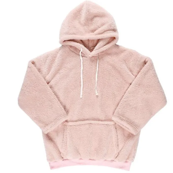 Plaid sweat capuche rose "flemme"
