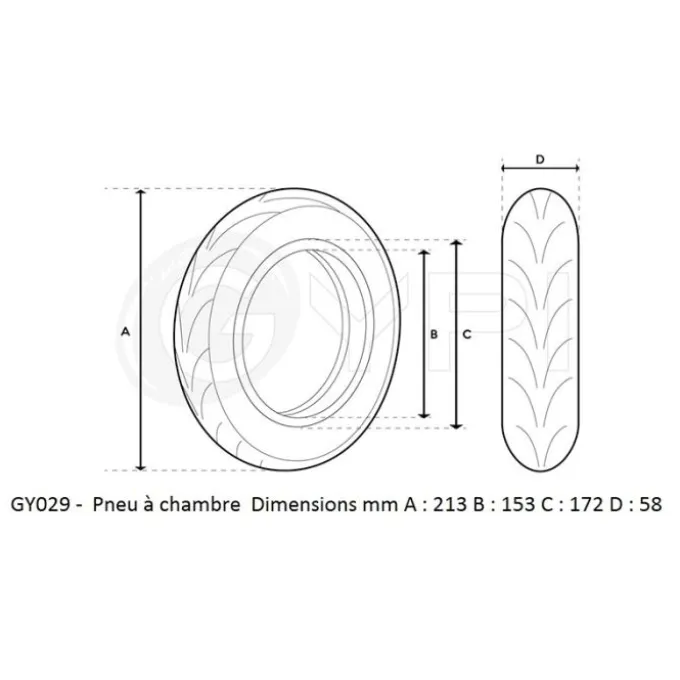 Pneu GYPI 8,5"*2.0 renforcé