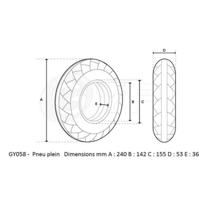 Pneu plein GYPI 10" *2.125 34/36mm