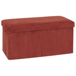 Pouf double 76x38x38cm velours terracotta
