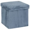 Pouf pliable 38Xx38cm velours bleu