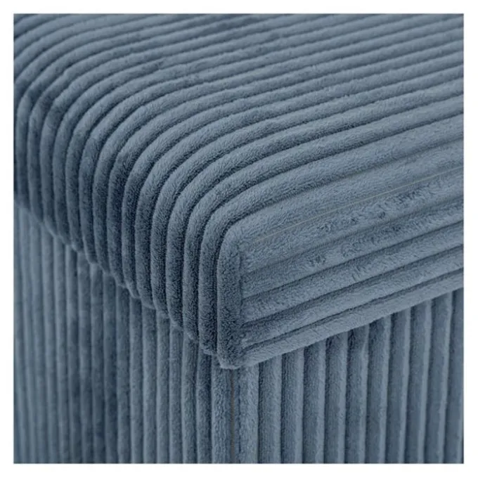 Pouf pliable 38Xx38cm velours bleu