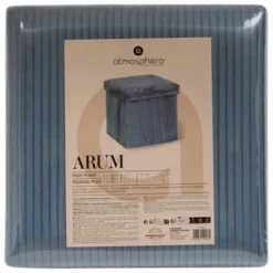 Pouf pliable 38Xx38cm velours bleu