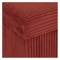 Pouf pliable 38x38x38 cm velours terraccotta