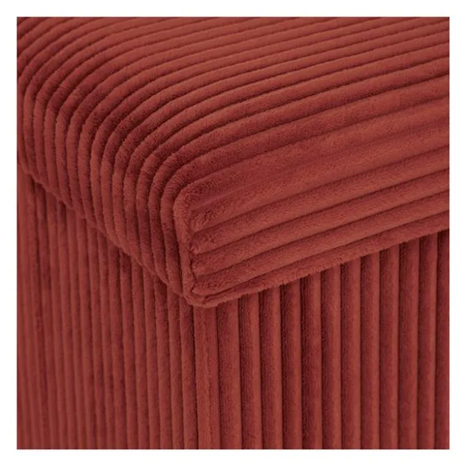 Pouf pliable 38x38x38 cm velours terraccotta