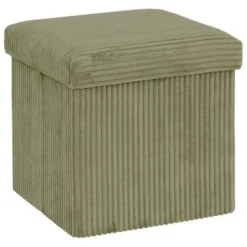 Pouf pliable 38x38x38 cm velours vert