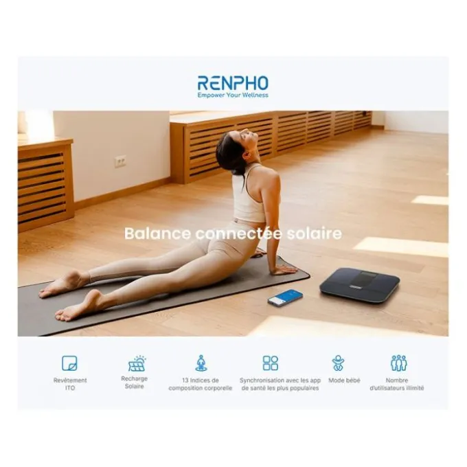 Pèse-personne électronique RENPHO ELIS SOLAR 2 A020