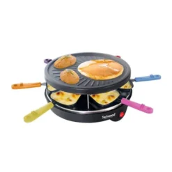 Raclette TECHWOOD 6 personnes - poelons avec manches coloré
