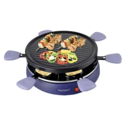 Raclette TECHWOOD 6 personnes - poelons avec manche violet