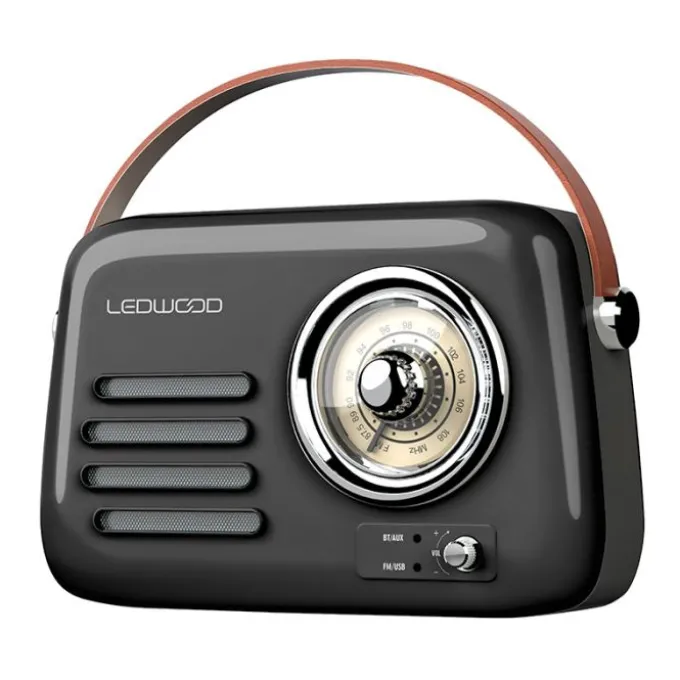 Radio LEDWOOD ALMA Vintage Noire