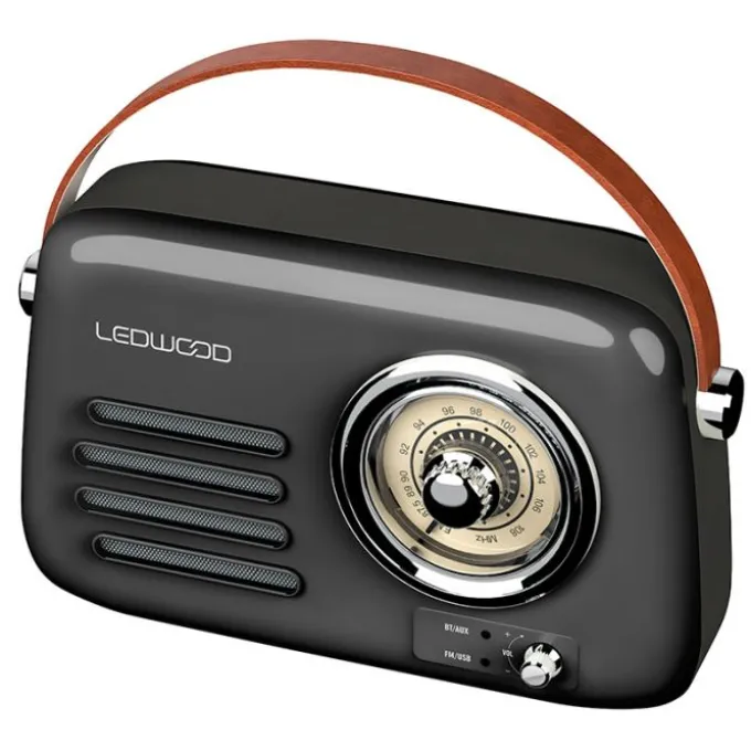 Radio LEDWOOD ALMA Vintage Noire
