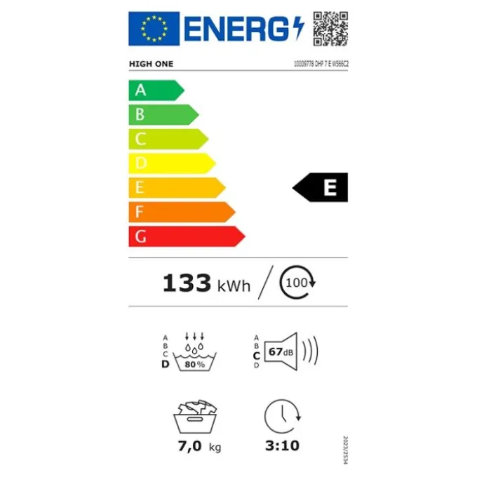 Sèche-linge pompe à chaleur HIGH ONE DHP 7 E W566C2