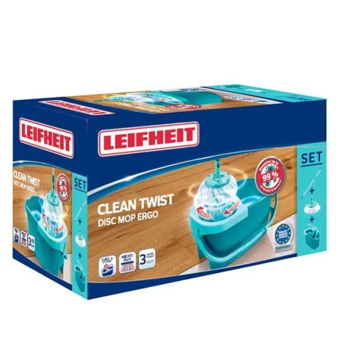 Set complet avec essorage LEIFHEIT clean twist mop ergo