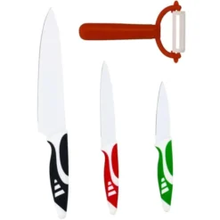 Set 3 couteaux revêtu céramique + éplucheur