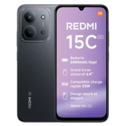 Smartphone XIAOMI Redmi 15C 256Go 5G Noir