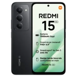 Smartphone XIAOMI Redmi 15 5G 256Go Noir