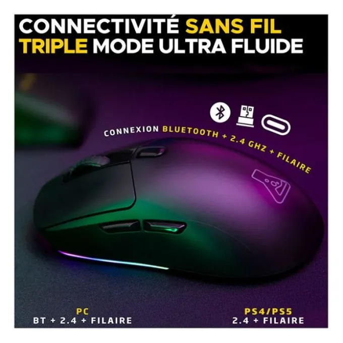 Souris gaming THE G-LAB KULT TITANIUM