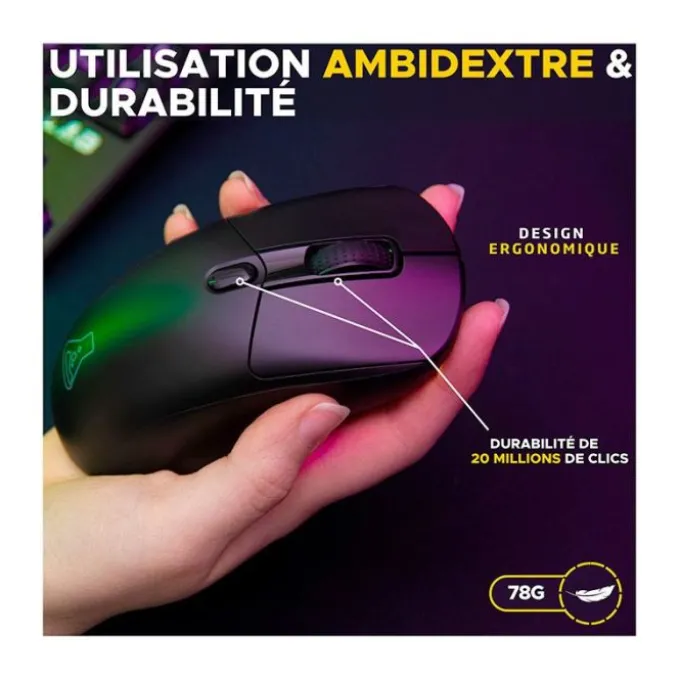 Souris gaming THE G-LAB KULT TITANIUM