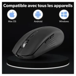 Souris rechargeable bluetooth DUAL CONNECT noire - GRADIENT