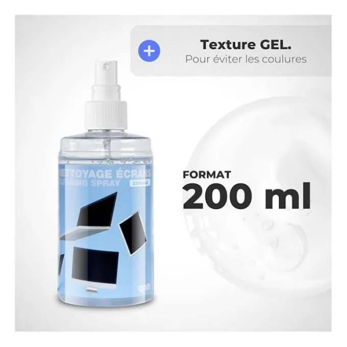 Spray Nettoyant Écran APM 200 ml + Chiffon Microfibre