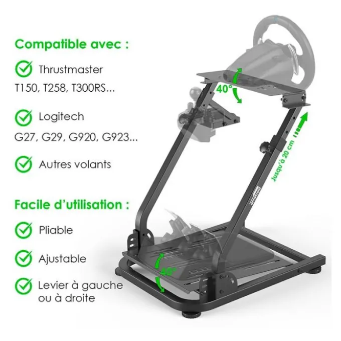 Support de volant universel AMSTRAD AMS-RACE-PILOT