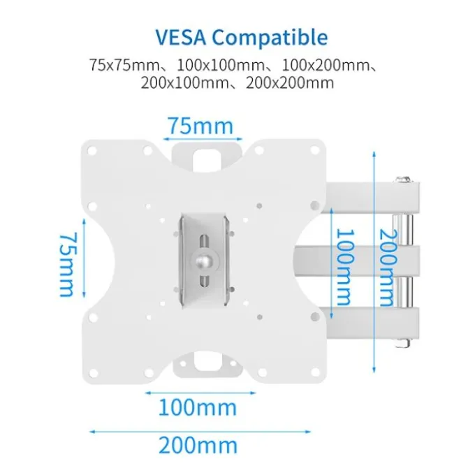 Support mural EDENWOOD TV de 48 à 81cm D1 déporté blanc