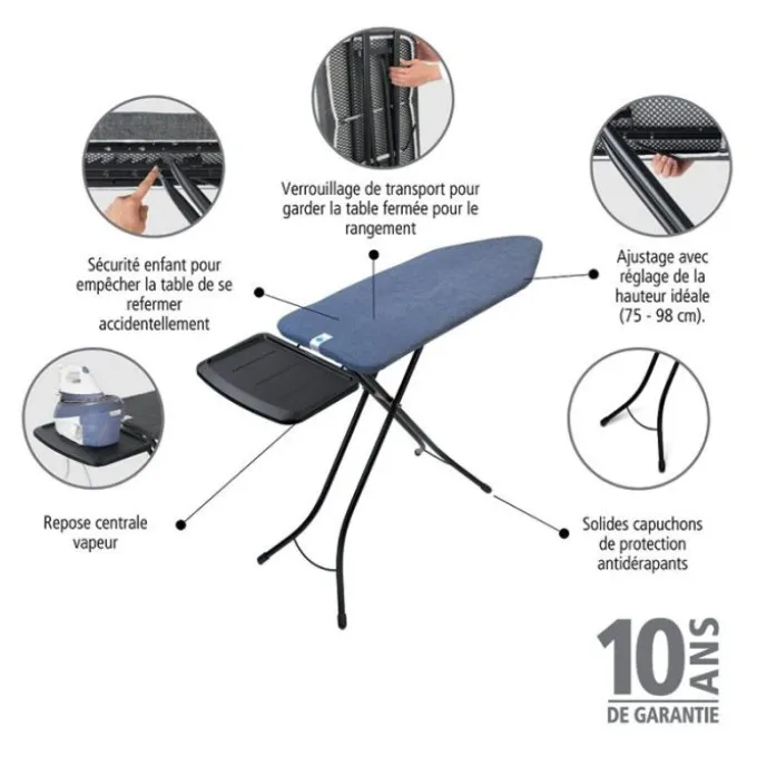 Table à repasser BRABANTIA 124x45 cm