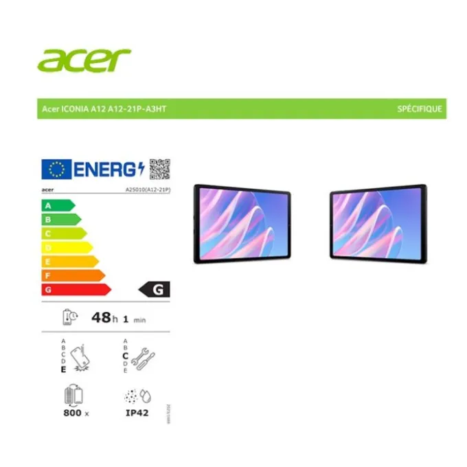 Tablette 12" ACER A12 4 64Go -Noir + Etui