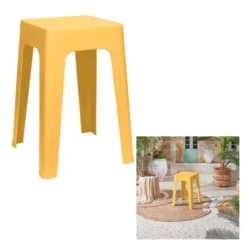 Tabouret monobloc empilable moutarde