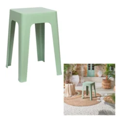 Tabouret monobloc empilable céladon