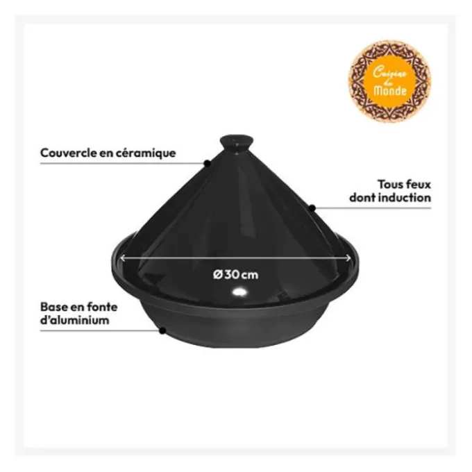 Tajine céramique 30cm induction