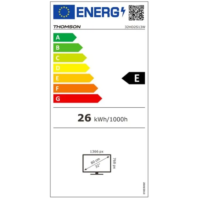 TV HD 32" THOMSON 32HD2S13W blanche