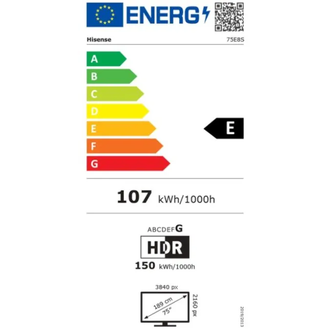 TV MINILED 75" HISENSE 75E8S