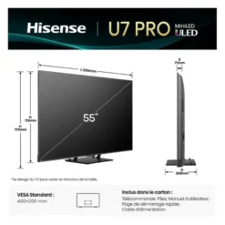 TV MINILED 55" HISENSE 55U7Q PRO 165Hz