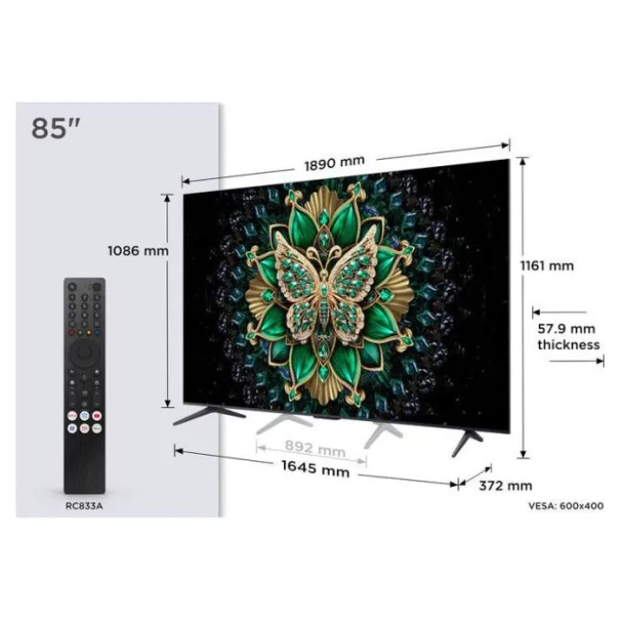 TV MINILED 85" TCL 85MQLED75K