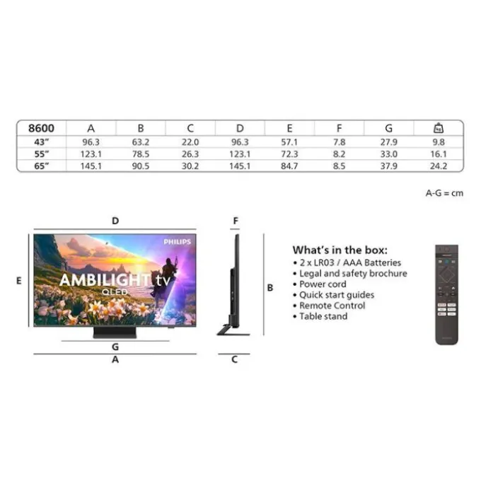 TV QLED 55" PHILIPS 55PUS8600 Ambilight 120 Hertz
