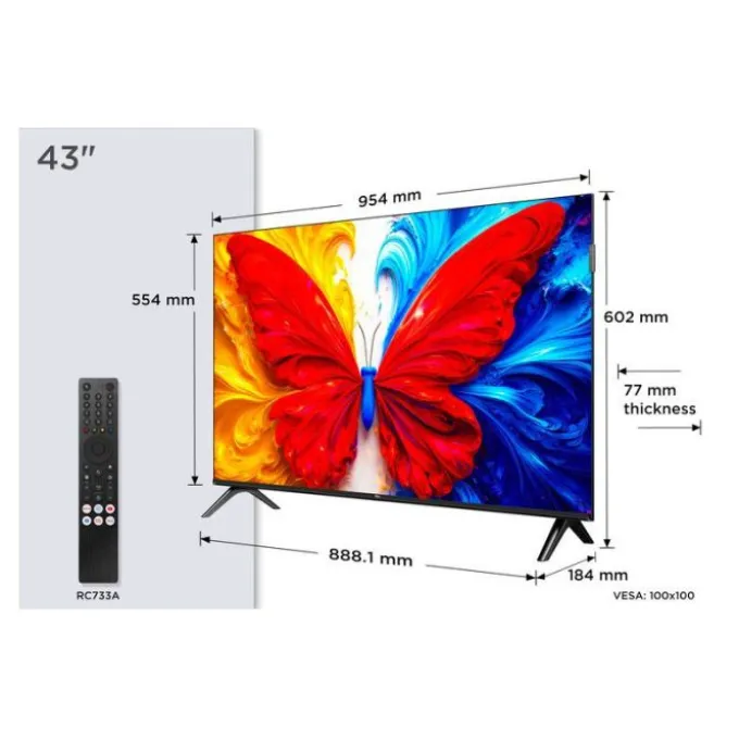 TV QLED 43" TCL 43S4K