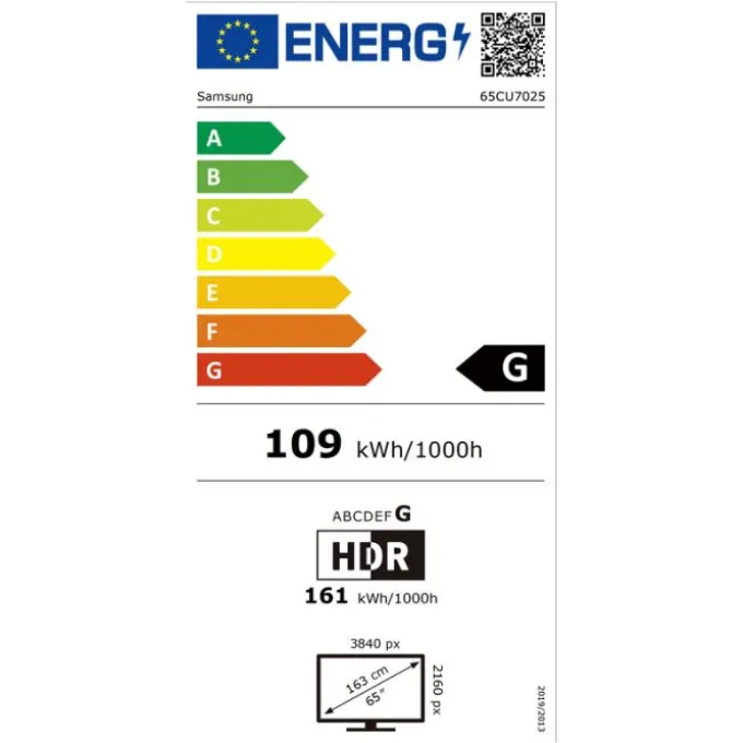 TV UHD 4K 65" SAMSUNG 65CU7025