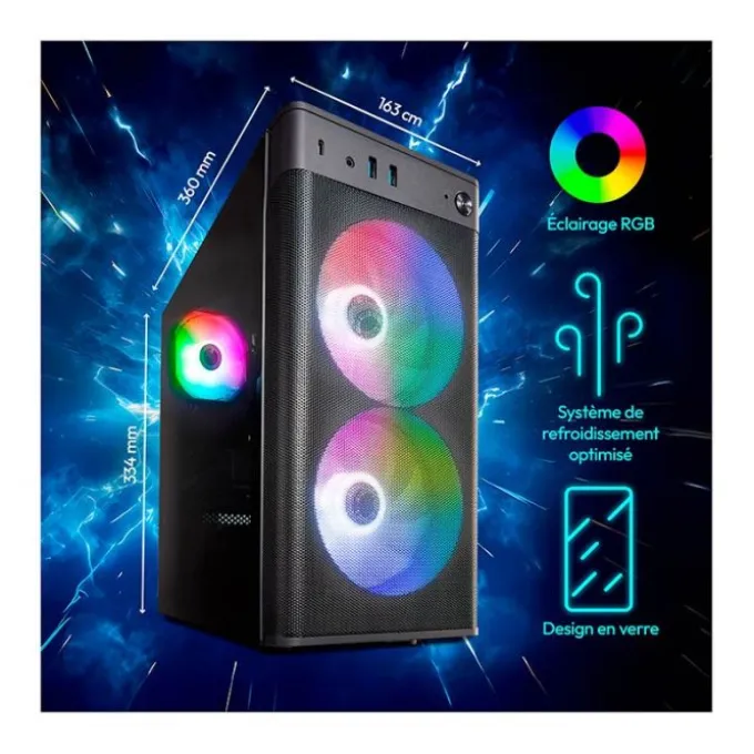 Unité centrale Gamer ERAZER MD340057 - R5/32Go/1To/RTX5060 8Go dédiés