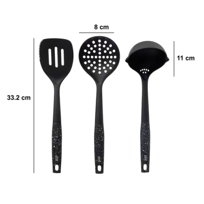 Ustensiles de cuisine x3 (spatule, louche et écumoire)