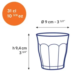 6 verres DURALEX Picardie saphir 31cl