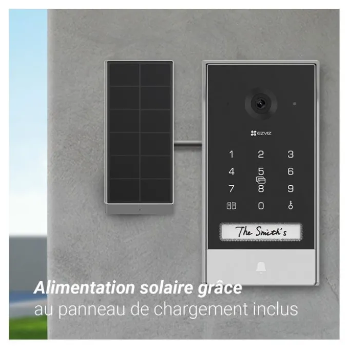 Visiophone connecté EZVIZ EP7 2K avec panneau solaire