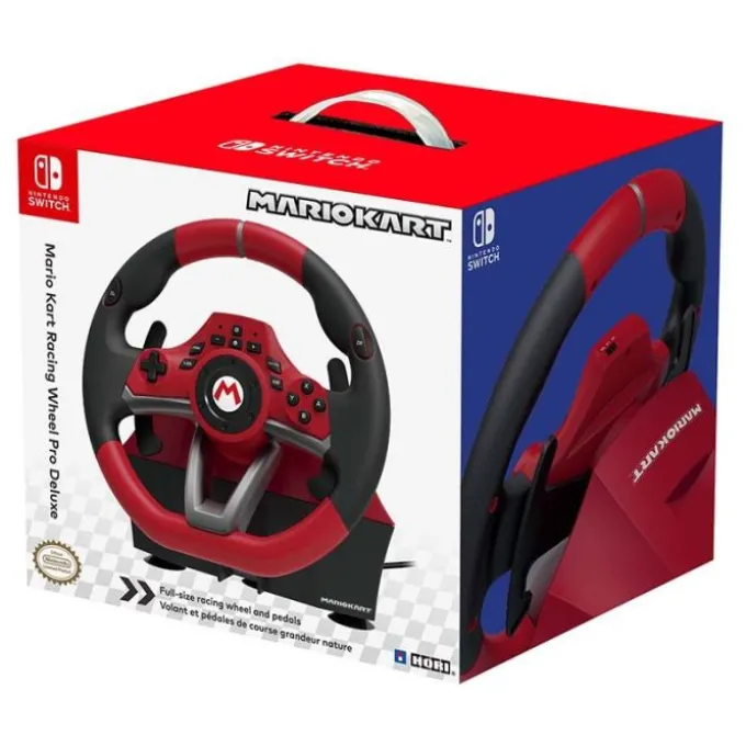 Volant et Pédalier HORI MARIO KART RACING WHEEL PRO DELUXE pour SWITCH