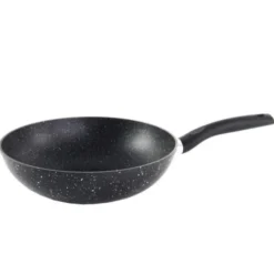 Wok 28cm aluminium forgé effet pierre tous feux dont induction